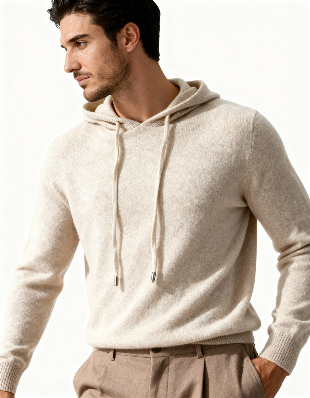 Felpa Uomo in Cashmere Puro Vestibilità Comfort