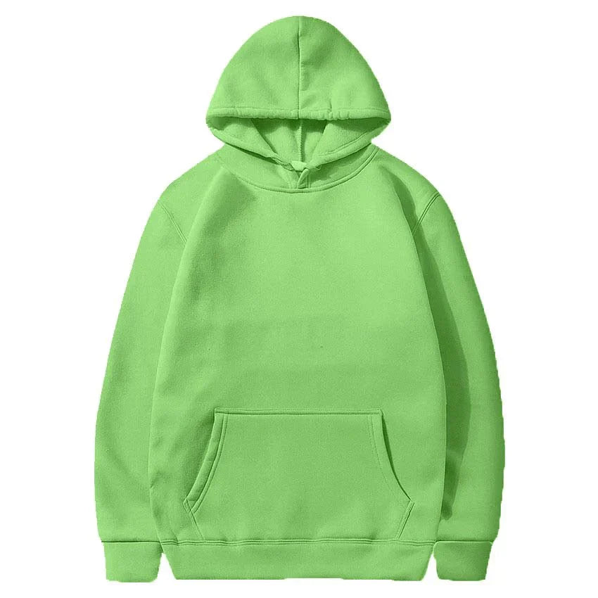 Felpa con cappuccio verde lime unisex, tasca frontale, cotone, moda casual, abbigliamento streetwear, taglie disponibili, comoda e versatile.
