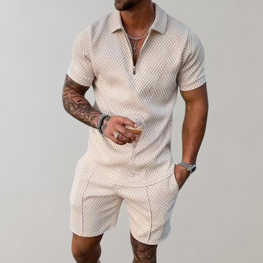 Set Uomo Camicia e Pantaloncini Cotone Vestibilità Regular