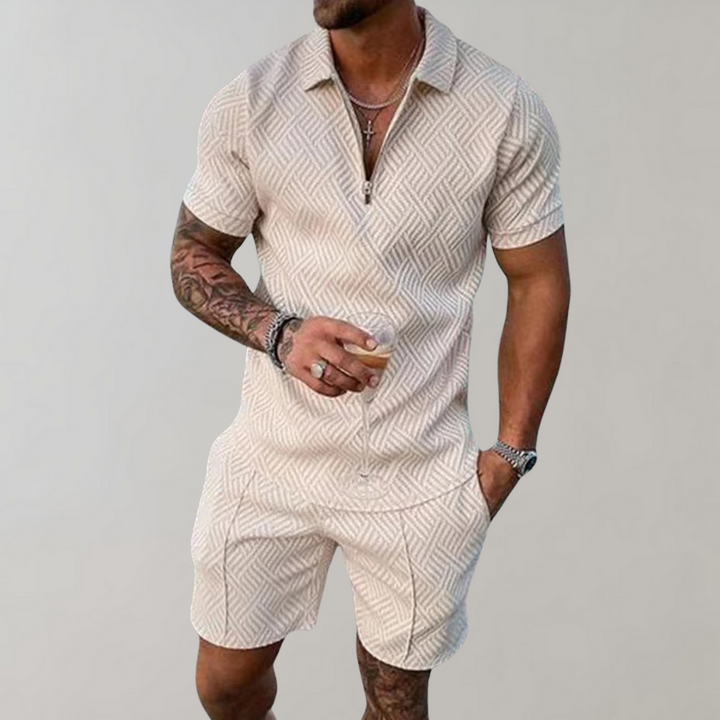 Set Uomo Camicia e Pantaloncini Cotone Vestibilità Regular
