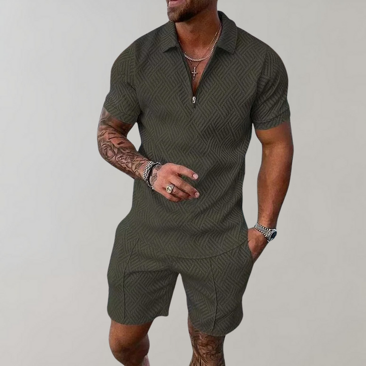Set Uomo Camicia e Pantaloncini Cotone Vestibilità Regular