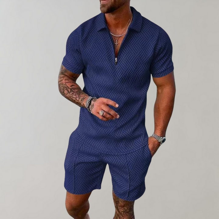 Set Uomo Camicia e Pantaloncini Cotone Vestibilità Regular