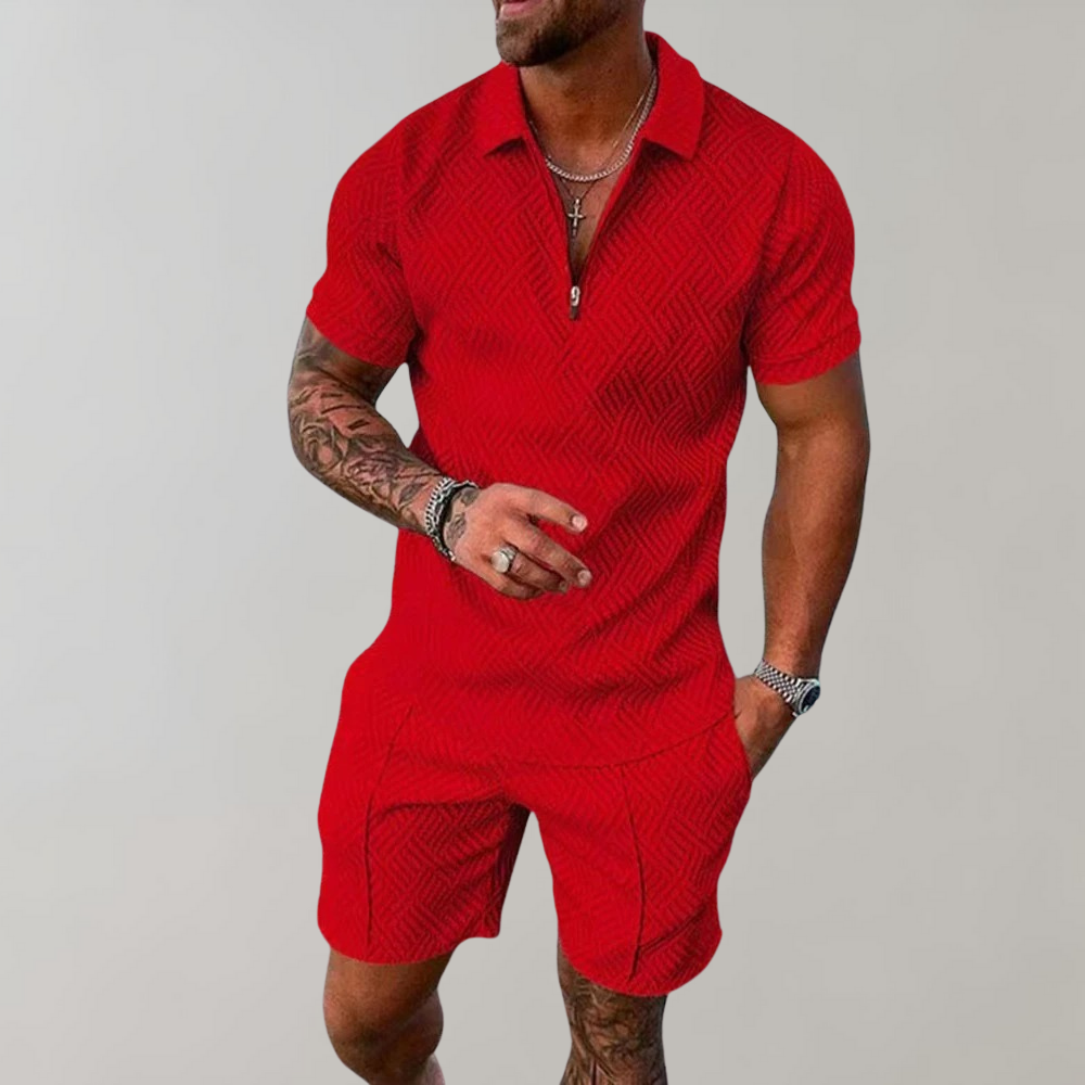 Set Uomo Camicia e Pantaloncini Cotone Vestibilità Regular