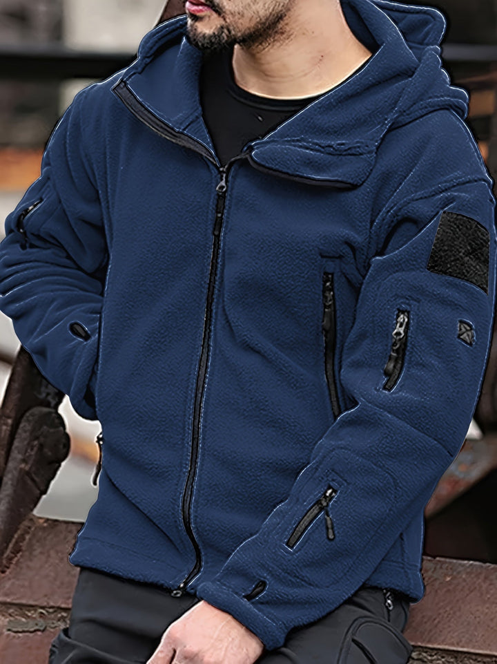 Hugo | Uomo Giacca Fleece Tattica con Cappuccio Full-Zip 1