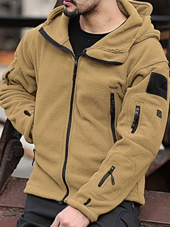 Hugo | Uomo Giacca Fleece Tattica con Cappuccio Full-Zip 3