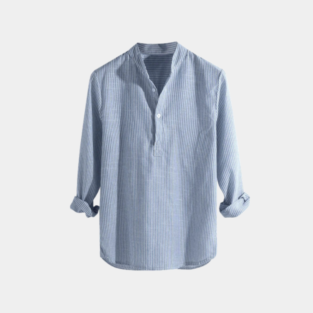 Camicia Uomo Lunga Tessuto Elegante Slim Fit
