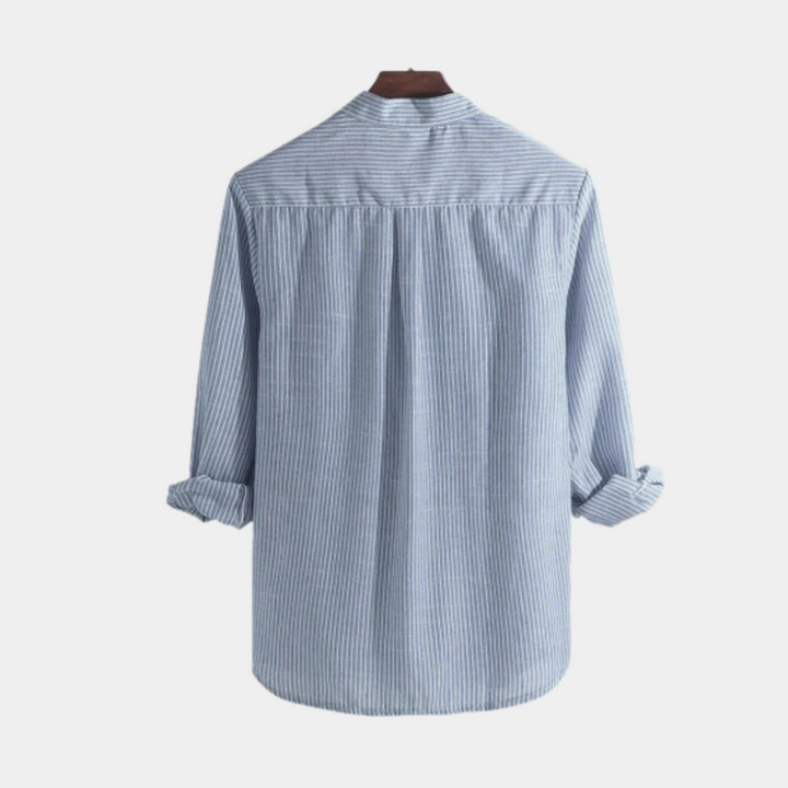 Camicia Uomo Lunga Tessuto Elegante Slim Fit