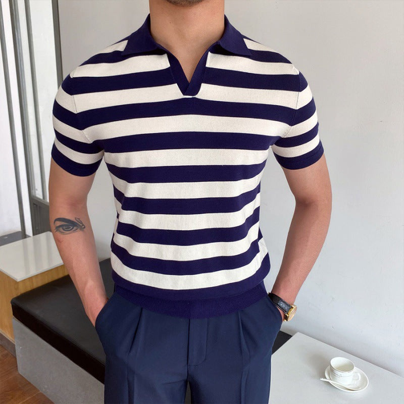 Polo Uomo con Scollo a V Vestibilità Classica