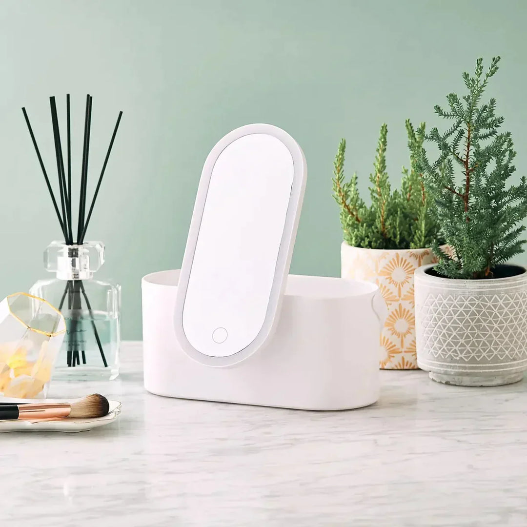Scatola Trucco Estiva con Specchio LED Portatile - Vesarelli