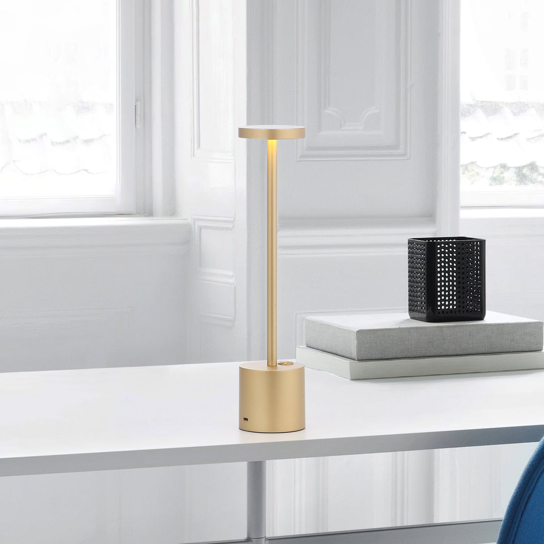 Lampada da Tavolo Ricaricabile Metallo LED Touch Dimmerabile