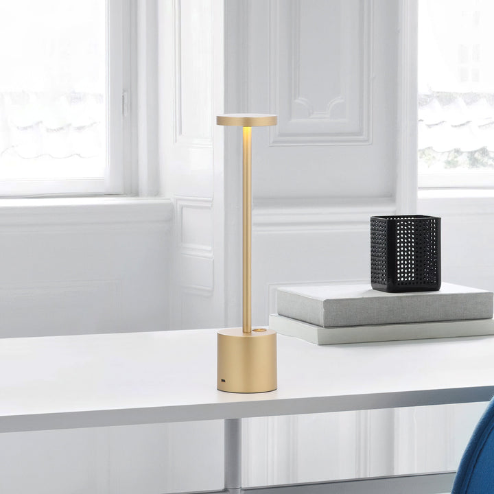 Lampada da Tavolo Ricaricabile Metallo LED Touch Dimmerabile