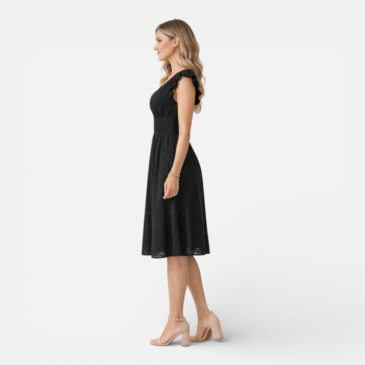 Abito Midi Donna in Pizzo Sangallo Scollo a V