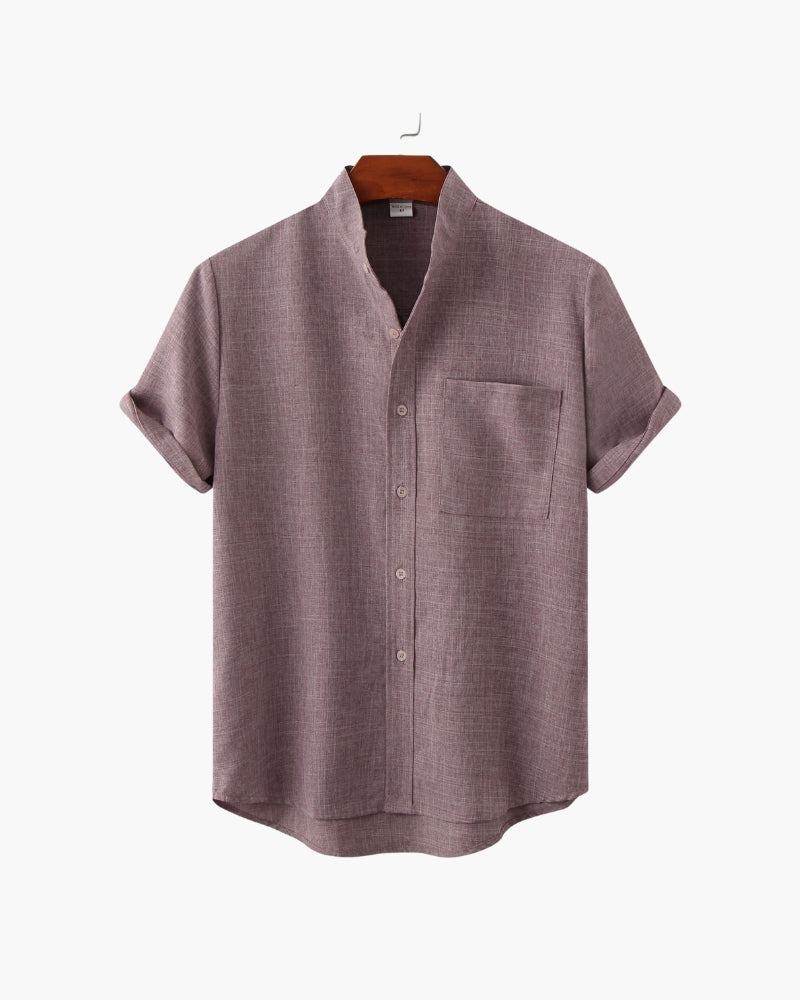 Camicia Uomo Colletto Mandarino Stile Essenziale Comfort