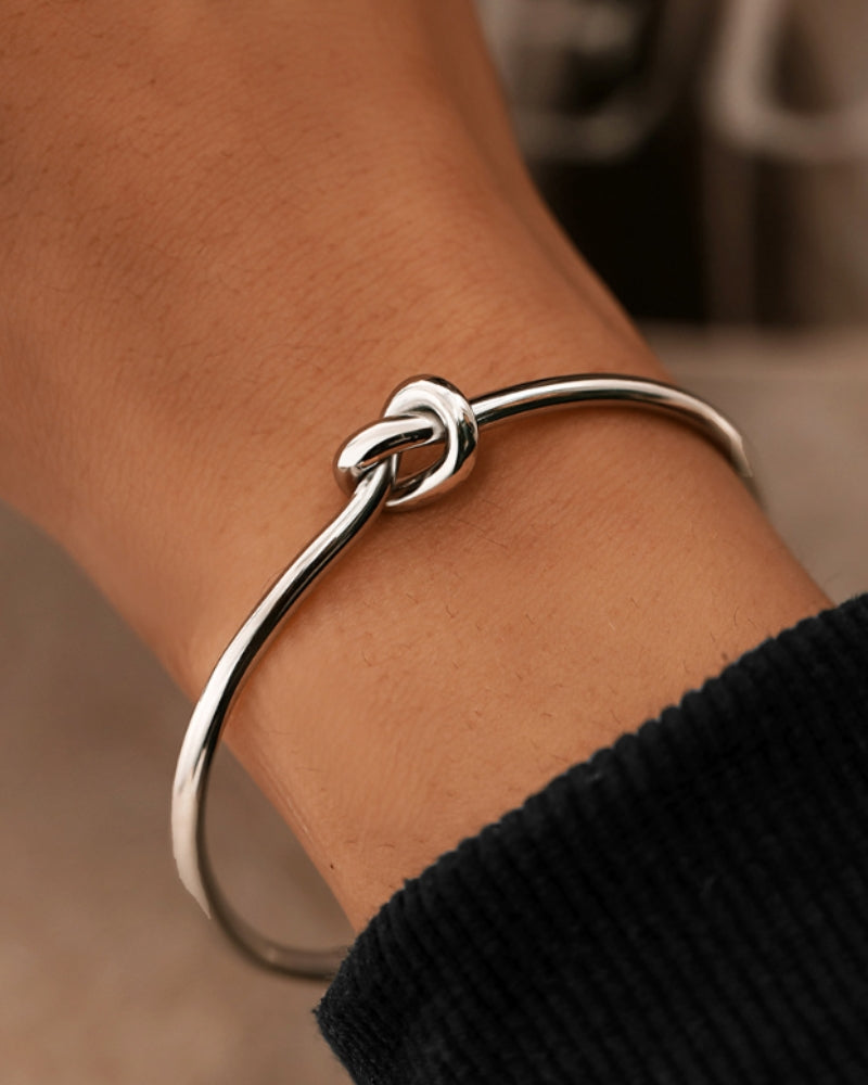 Bracciale Rigido Uomo Acciaio Inox Nodo Eternità