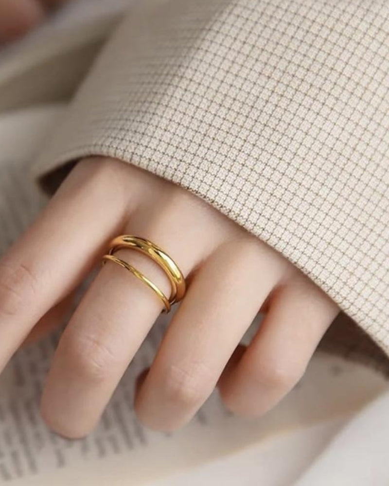 Anello Uomo Donna Acciaio Titanio Design Essenziale