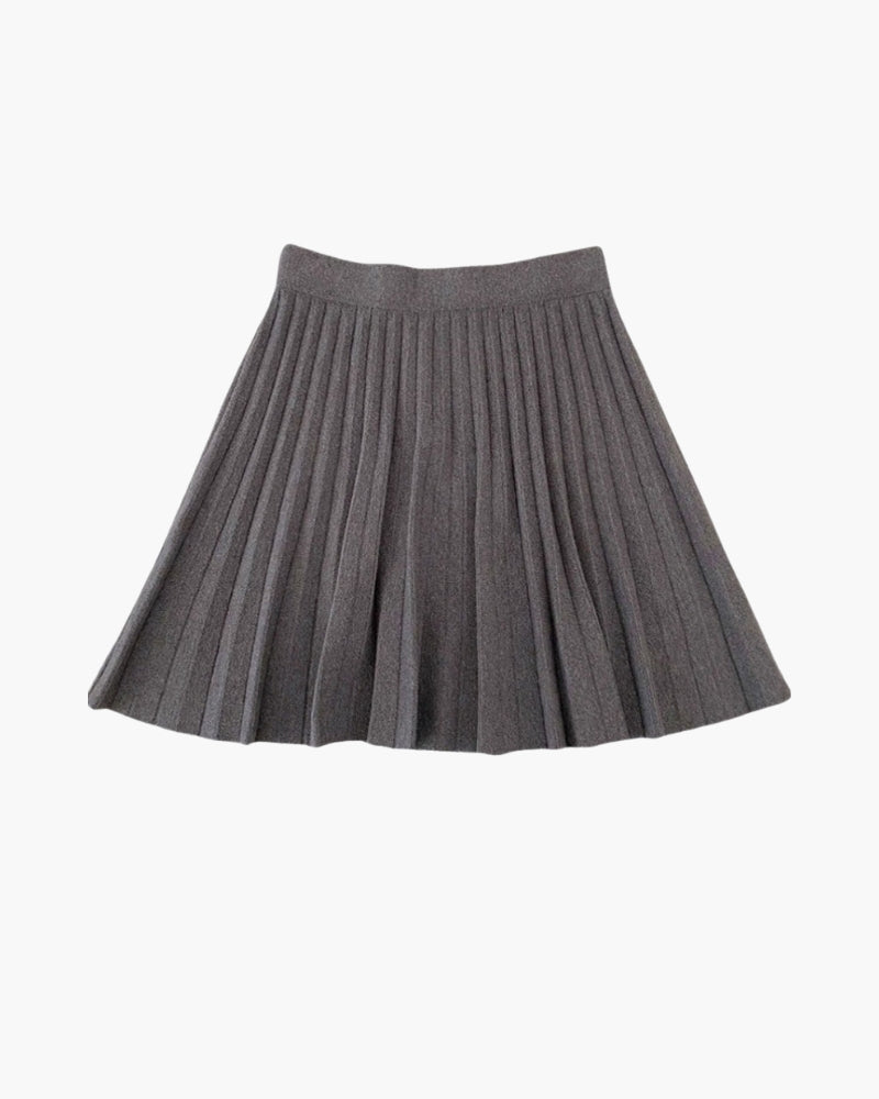 Gonna Mini Donna in Lana Pieghettata Stile Oxford Elegante
