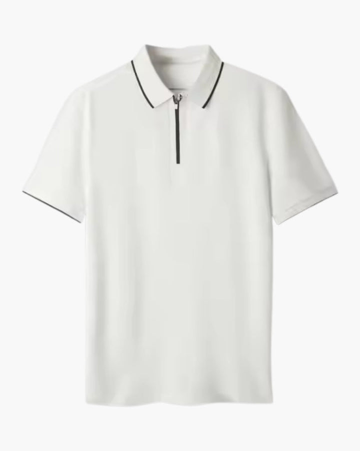Polo Uomo in Maglia Strutturata con Zip Collo Alto - Vesarelli