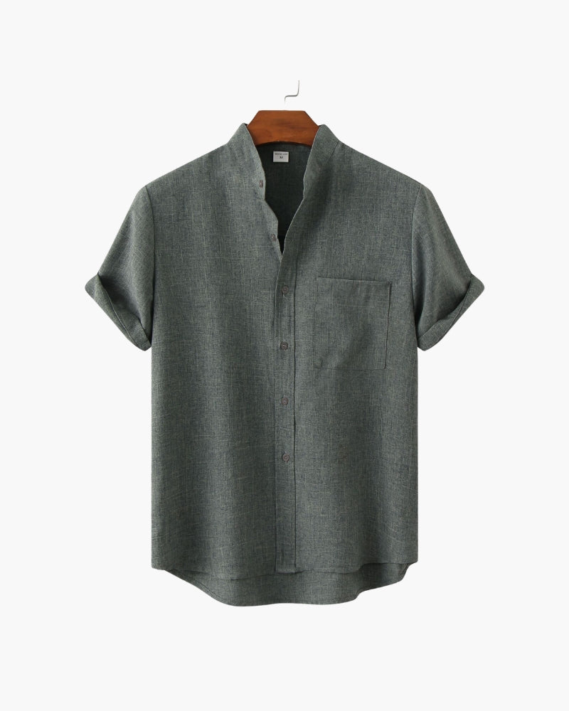 Camicia Uomo Colletto Mandarino Stile Essenziale Comfort