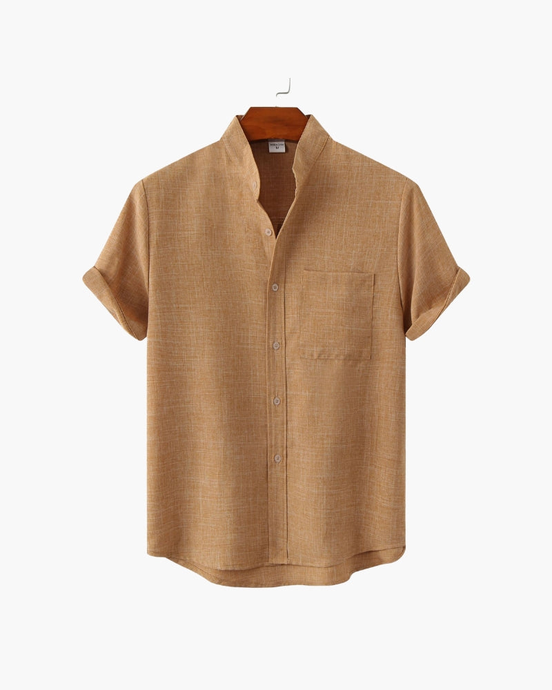 Camicia Uomo Colletto Mandarino Stile Essenziale Comfort