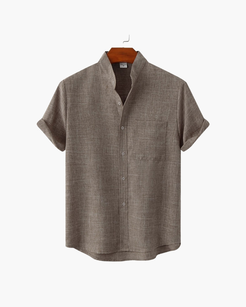 Camicia Uomo Colletto Mandarino Stile Essenziale Comfort