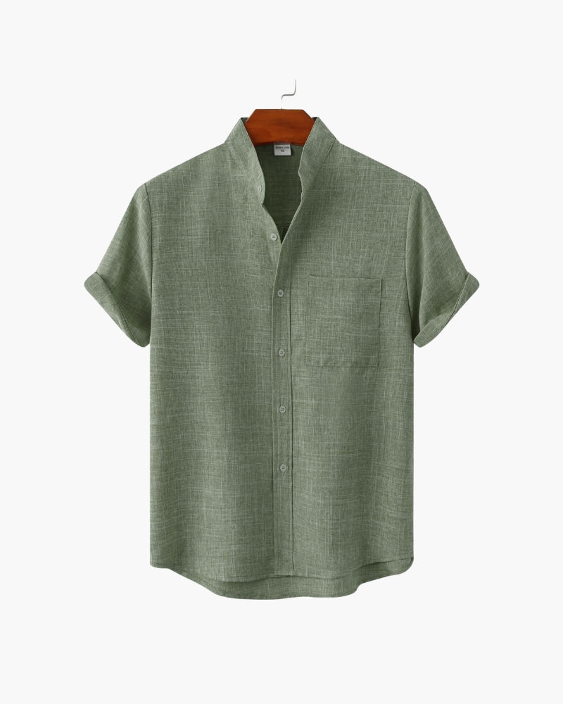Camicia Uomo Colletto Mandarino Stile Essenziale Comfort - Vesarelli