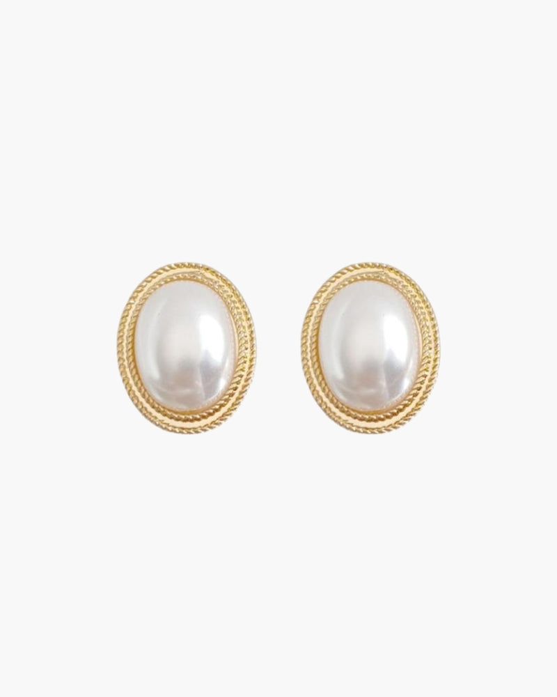 Orecchini Donna Perla Ovale Placcatura Elegante - Vesarelli