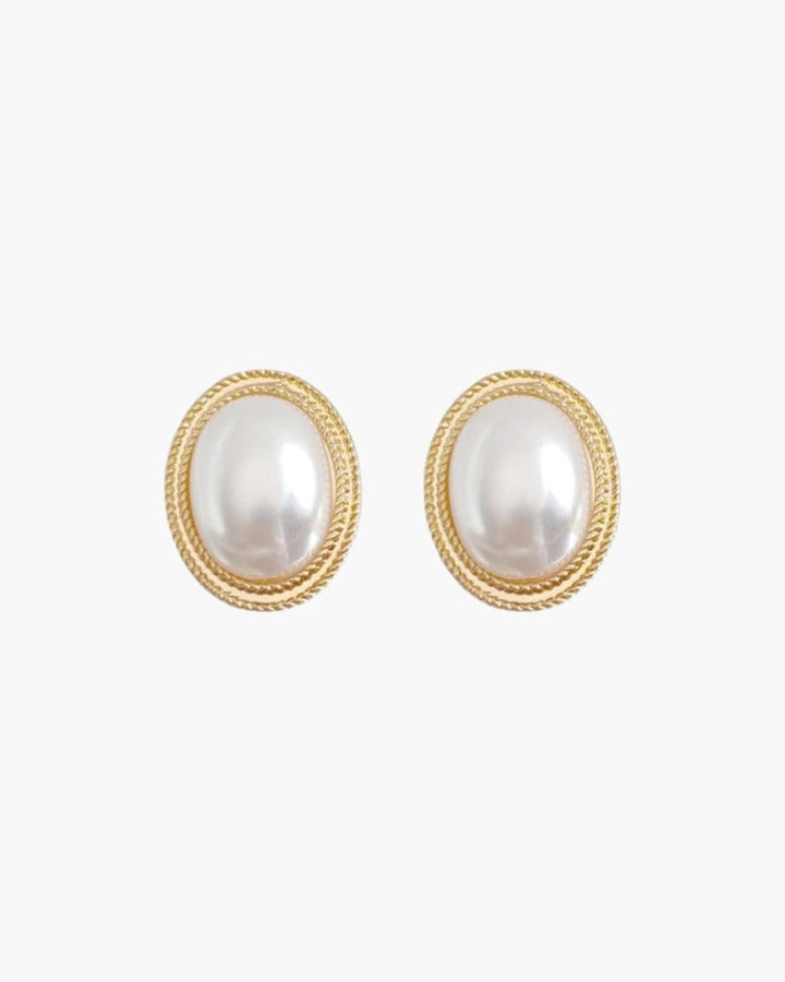 Orecchini Donna Perla Ovale Placcatura Elegante - Vesarelli