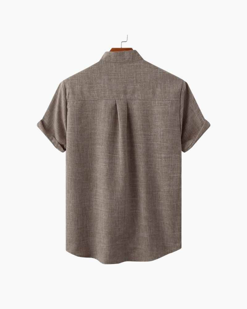 Camicia Uomo Colletto Mandarino Stile Essenziale Comfort