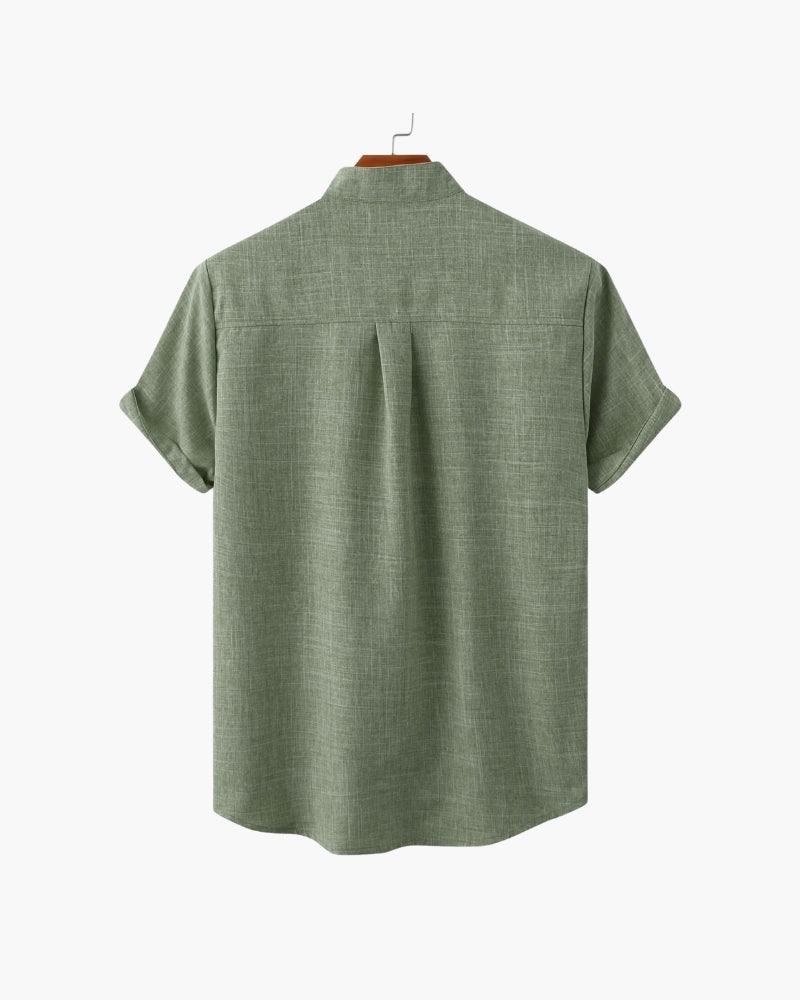 Camicia Uomo Colletto Mandarino Stile Essenziale Comfort