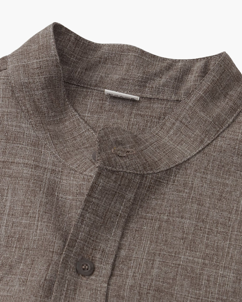Camicia Uomo Colletto Mandarino Stile Essenziale Comfort