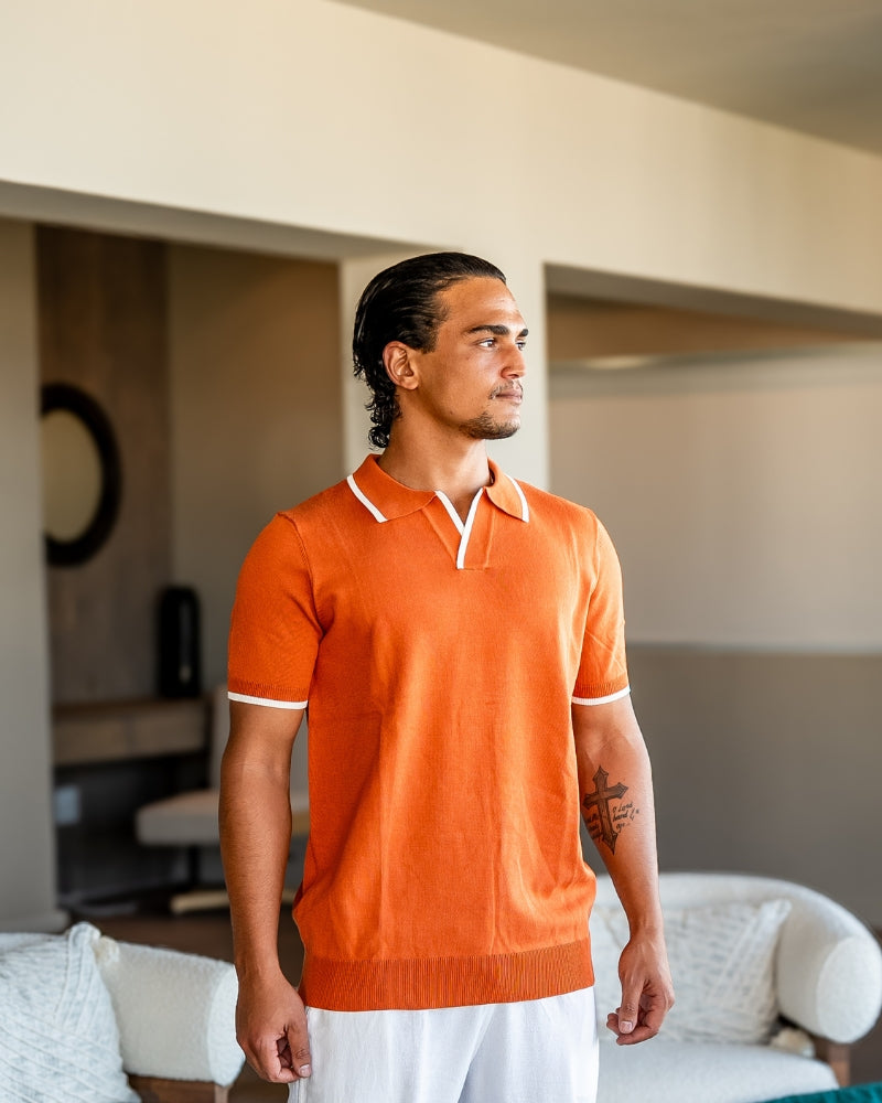 Polo Uomo in Maglia Elegante Vestibilità Classica