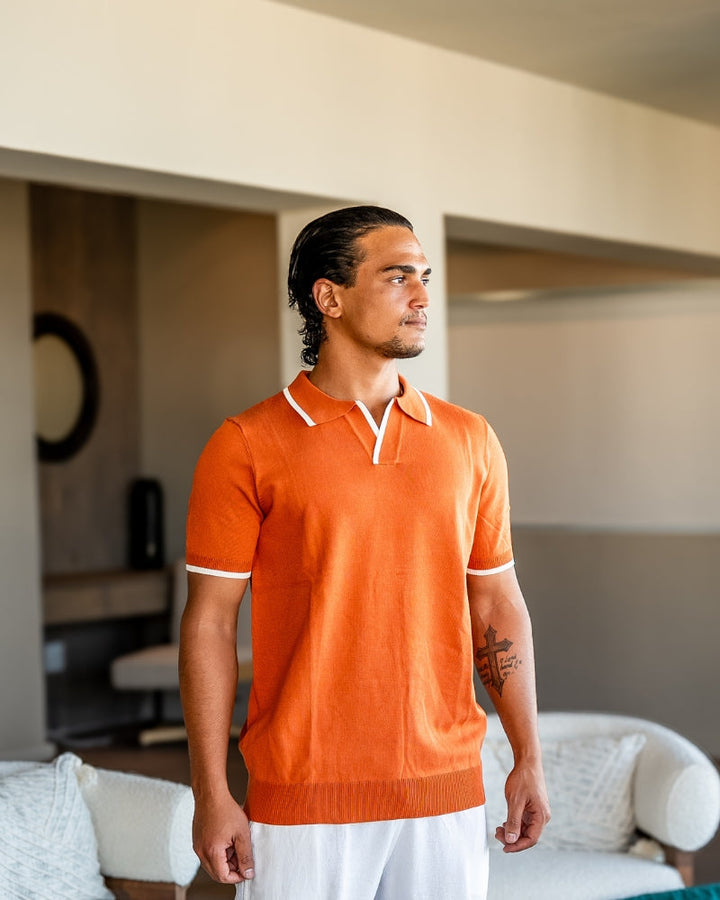 Polo Uomo in Maglia Elegante Vestibilità Classica