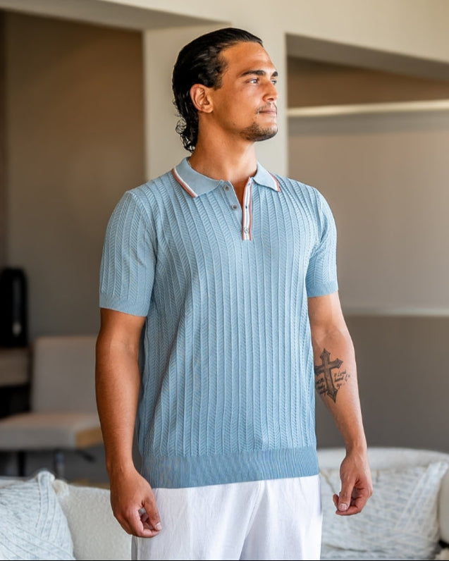 Polo Uomo in Maglia Viscosa Slim Fit Quotidiana - Vesarelli