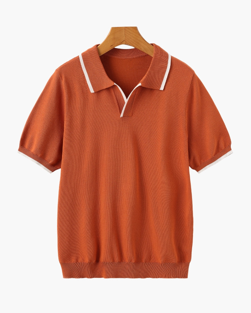 Polo Uomo in Maglia Elegante Vestibilità Classica