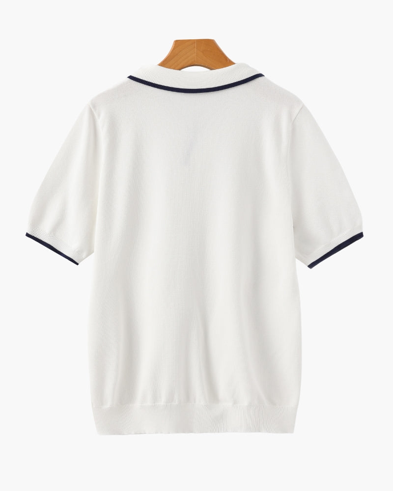 Polo Uomo in Maglia Elegante Vestibilità Classica