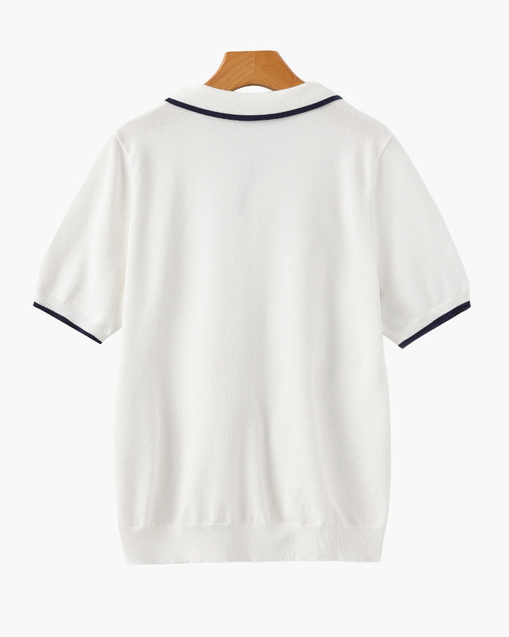 Polo Uomo in Maglia Elegante Vestibilità Classica