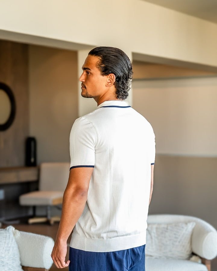 Polo Uomo in Maglia Elegante Vestibilità Classica
