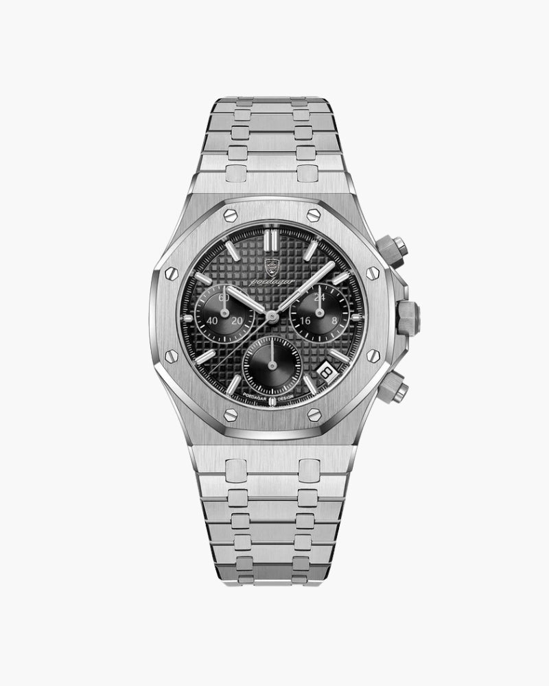 Orologio Cronografo Uomo Acciaio Precisione Classico