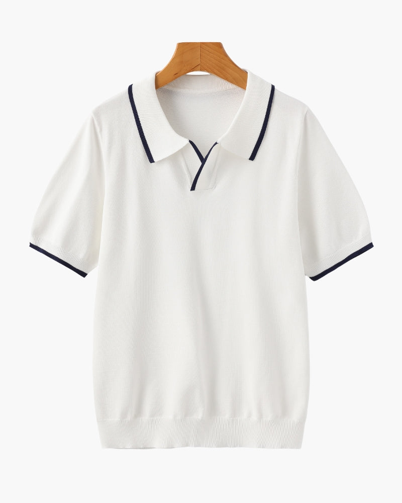 Polo Uomo in Maglia Elegante Vestibilità Classica