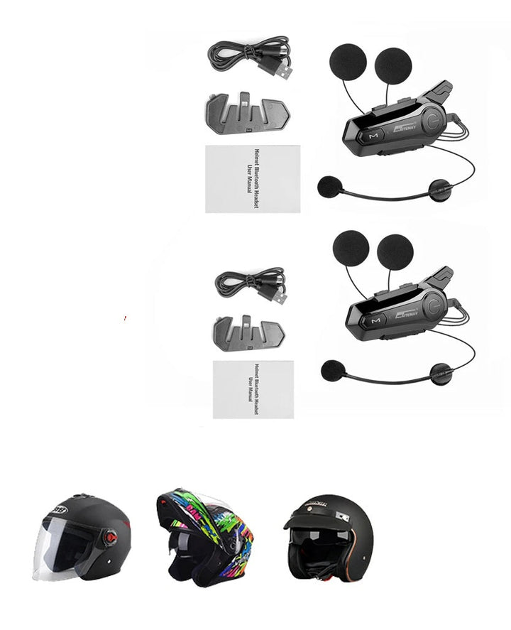 Interfono Bluetooth per casco da moto - Interfono wireless da 1000 M, chiamate in vivavoce, audio cristallino per 2 motociclisti in viaggio e avventura 7