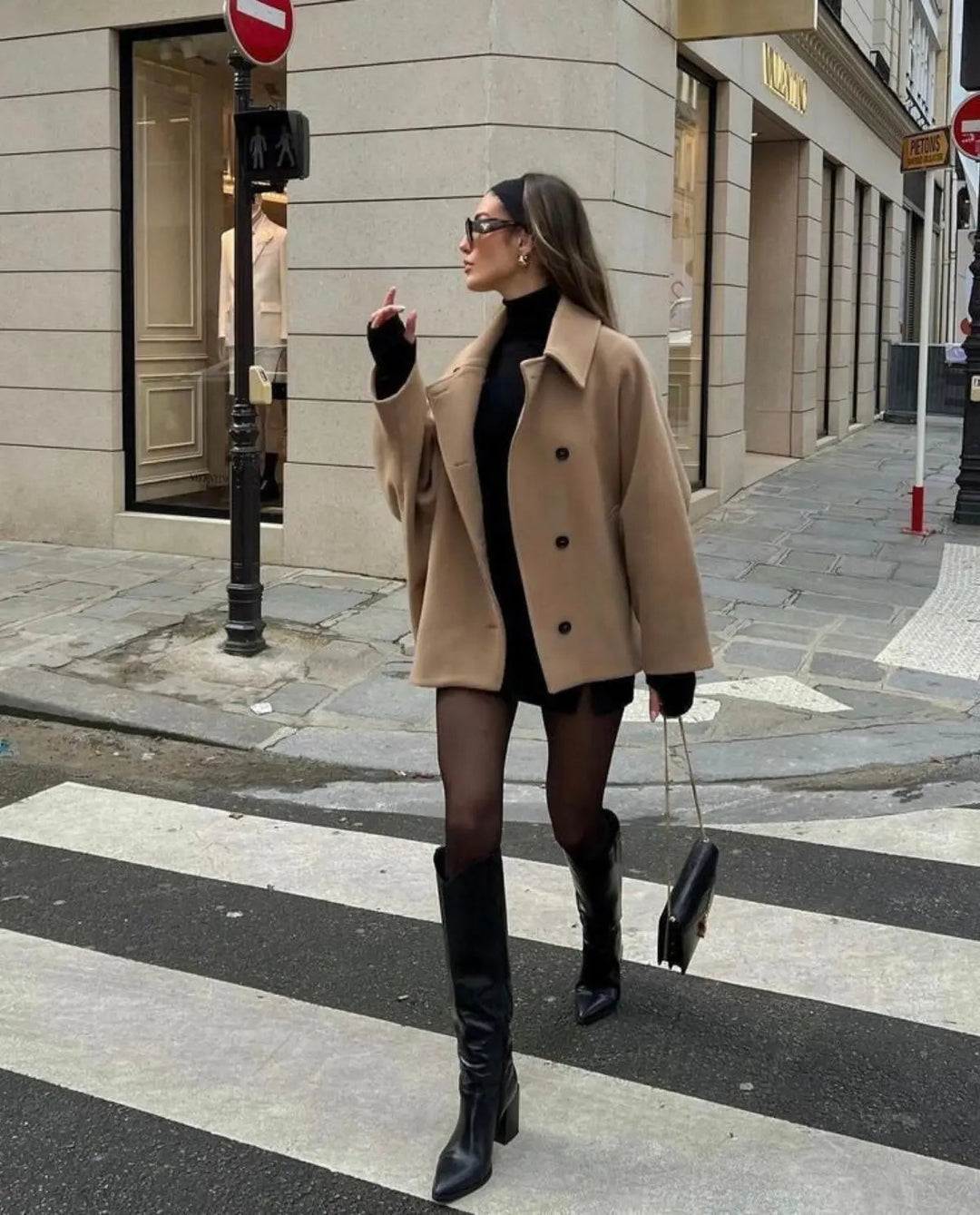Cappotto Corto Uomo in Misto Lana Vestibilità Oversize