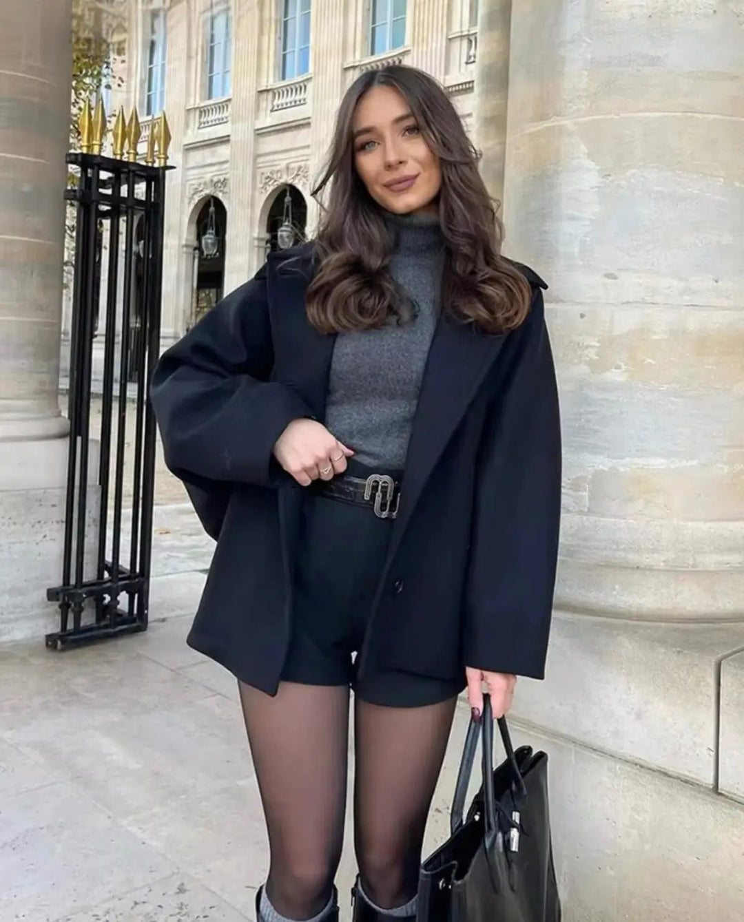 Cappotto Corto Uomo in Misto Lana Vestibilità Oversize