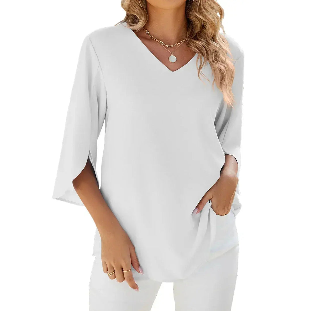 Blusa Donna Estiva Scollo a V Elegante - Vesarelli