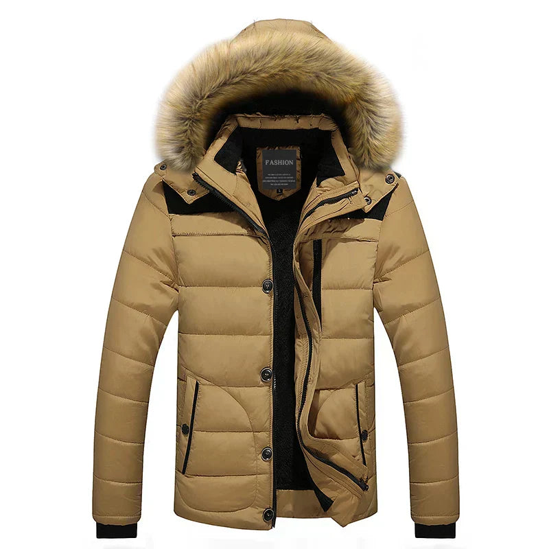 Parka Uomo Invernale Imbottito con Cappuccio Pelliccia Sintetica - Vesarelli