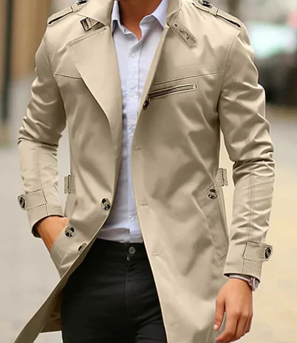 Trench Coat Uomo Classico Elegante Slim Fit - Vesarelli