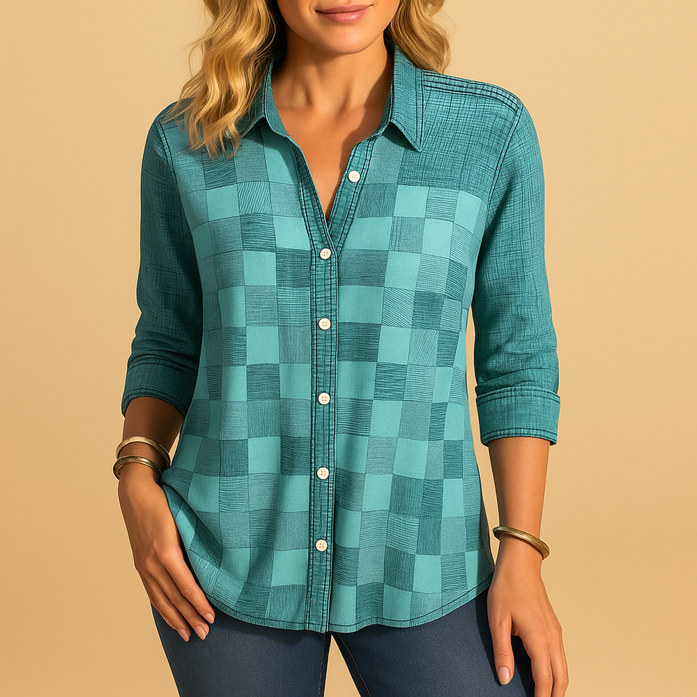 Janne | Blusa a quadri con design traspirante per donna 1