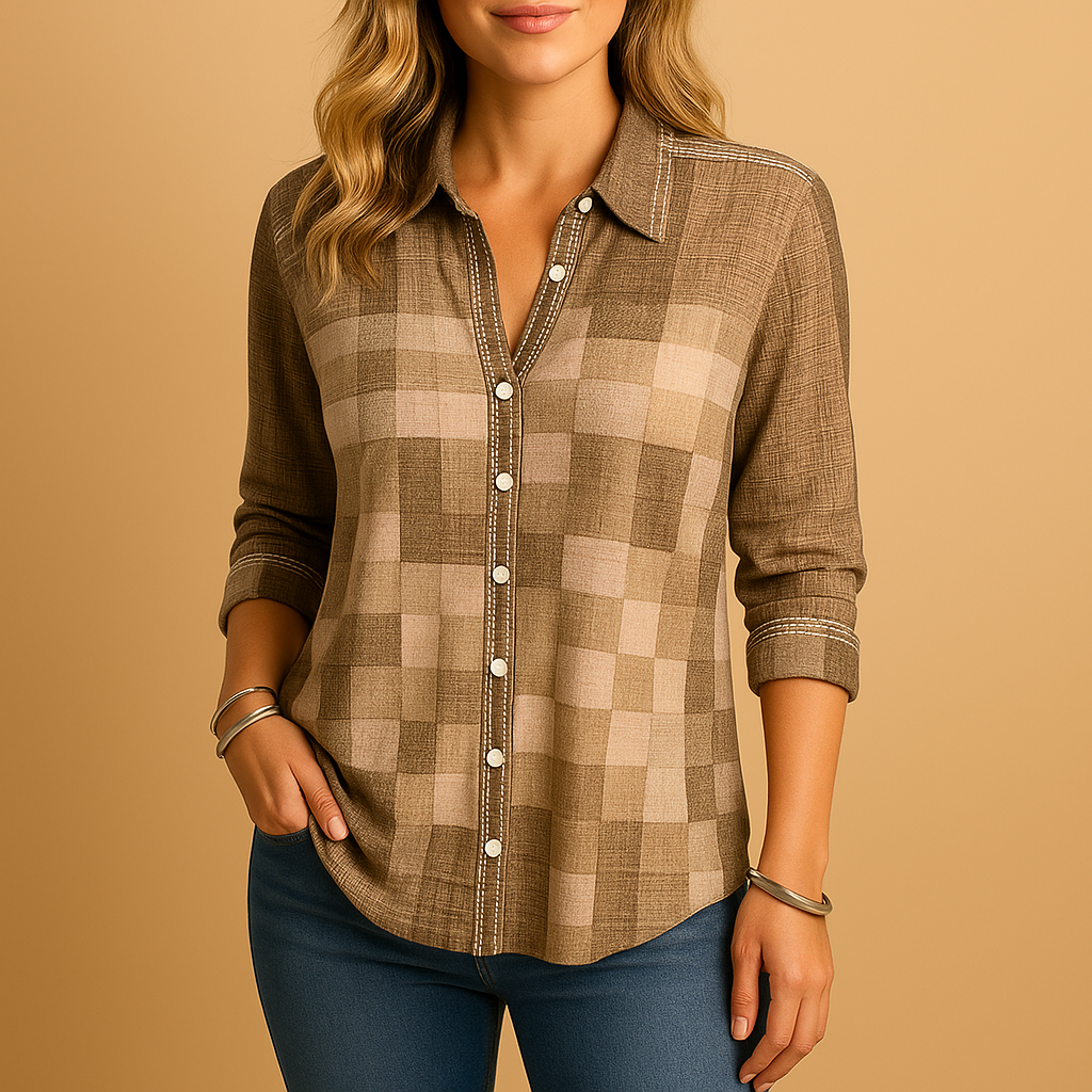 Janne | Blusa a quadri con design traspirante per donna 2
