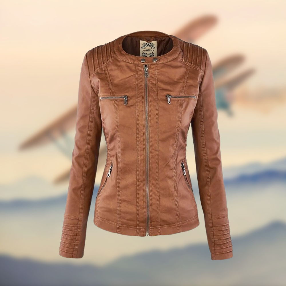 Giacca Biker Donna in Pelle Slim Fit - Vesarelli