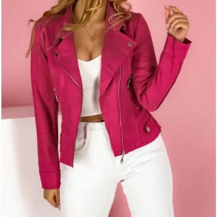 Giacca Donna Casual Calda con Revers Cappotto Corto</s>
