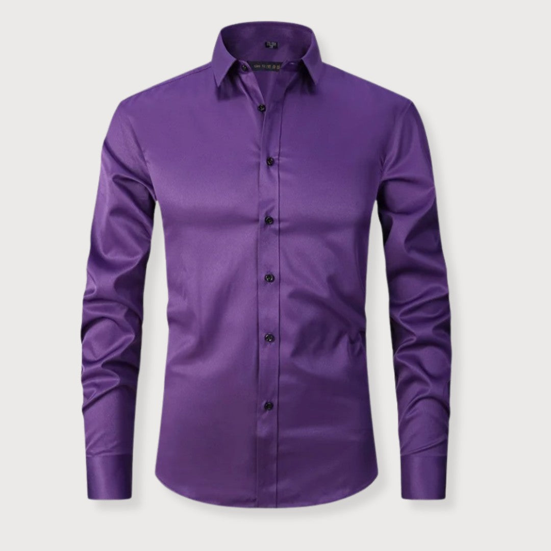 Camicia Uomo Taglio Ampio Tessuto Morbido Comfort